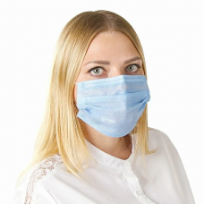 Одноразовая маска медицинская 3-х слойная нестерильная на резинках