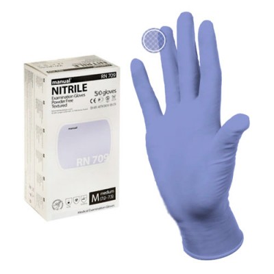 Перчатки нитриловые MANUAL RN 709 NITRILE сиреневые, особо прочные, 50 пар/упаковка