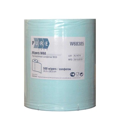 Протирочный материал в рулоне PURETECH W68 500 листов, голубой